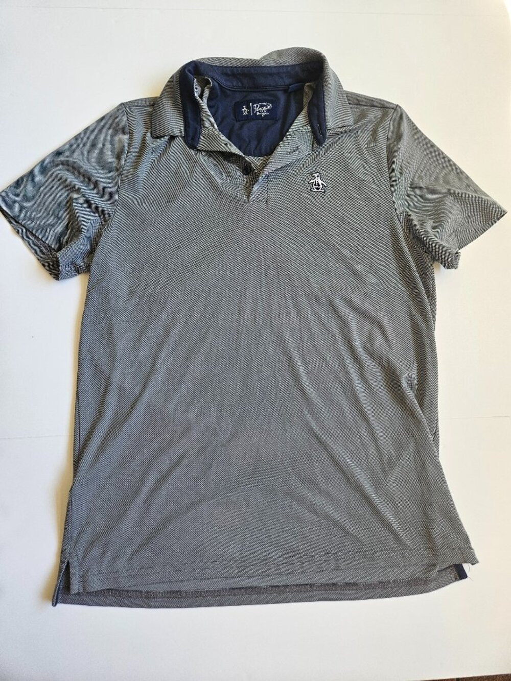 An Original Penguin Performance Grey Gray Polo Short Sleeve Tshirt Medium M